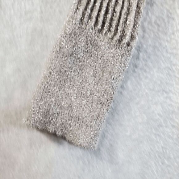 Jennifer Lopez Sweater Women Small Gray Brown Metallic V Neck Pullover - Picture 7 of 10